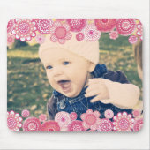 Rosa Blüten-neues Baby-Foto-Rahmen-Geschenk Mousepad (Vorne)