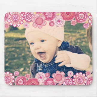 Rosa Blüten-neues Baby-Foto-Rahmen-Geschenk Mousepad