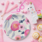 Rosa Blüten Pappteller (Party)