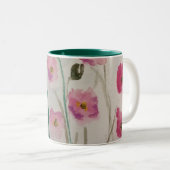 Rosa Blüten Pop Tasse (VorderseiteRechts)