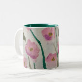 Rosa Blüten Pop Tasse (Vorderseite Links)