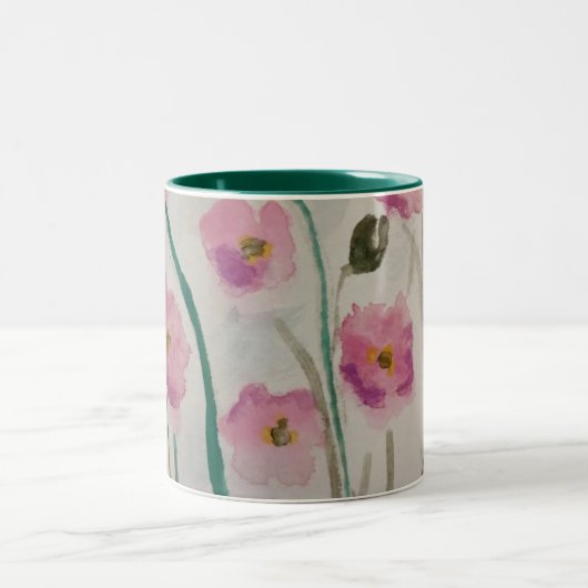Rosa Blüten Pop Tasse (Mittel)