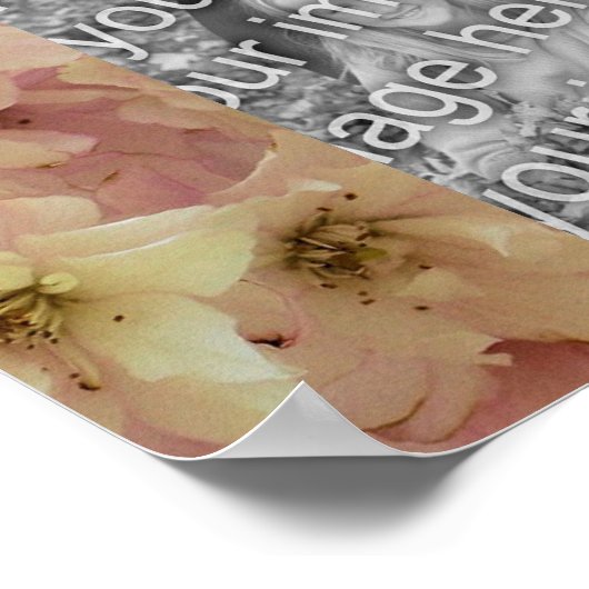 Rosa Blüten Rahmen Personalisiert hinzufügen Ihr F Poster (Ecke)
