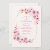 Rosa Blüten Religiöse Einladung (Vorne/Hinten)