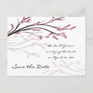 Rosa Blüten Save the Date Postkarte