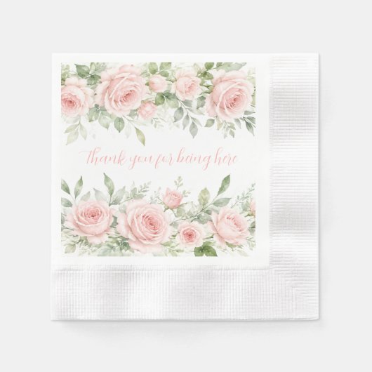 Rosa Blüten Serviette (Vorderseite)