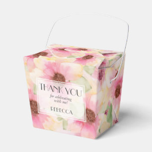 Rosa Blüten-Takeawayboxen Geschenkschachtel