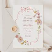 Rosa Blüten und Brautparty Einladung