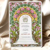 Rosa Blüten und gelbe Akzente Save the Date Einladung