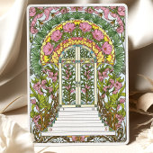 Rosa Blüten und gelbe Akzente Save the Date Einladung