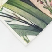 Rosa Blüten und Grünpflanzen Personalisiert Fleecedecke (Ecke)