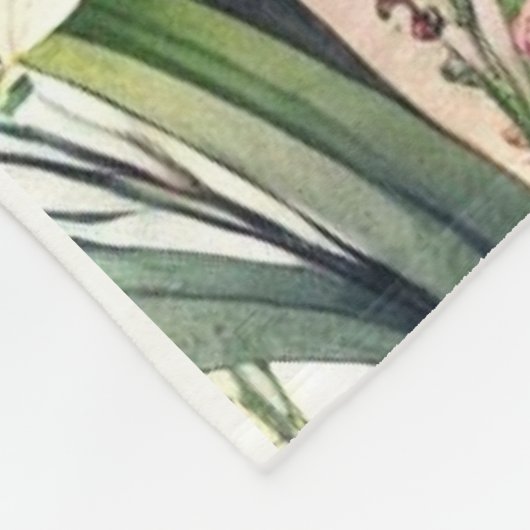 Rosa Blüten und Grünpflanzen Personalisiert Fleecedecke (Ecke)