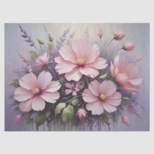 Rosa Blüten und Lavendel-Decoupage Seidenpapier