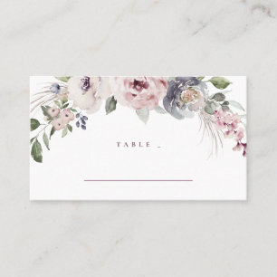 Rosa Blüten und Pflaumenblüten Boho Hochzeit Platzkarte