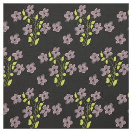 Rosa Blüten und Schwarz mit Limonen Stoff