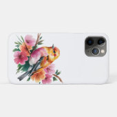 Rosa Blüten Vogel Case-Mate iPhone Hülle (Rückseite (Horizontal))