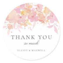 Rosa Blüten Wasserfarben Blumensticker