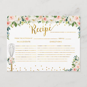 Rosa Blüten weggeweht Brautdusche Rezept Postkarte