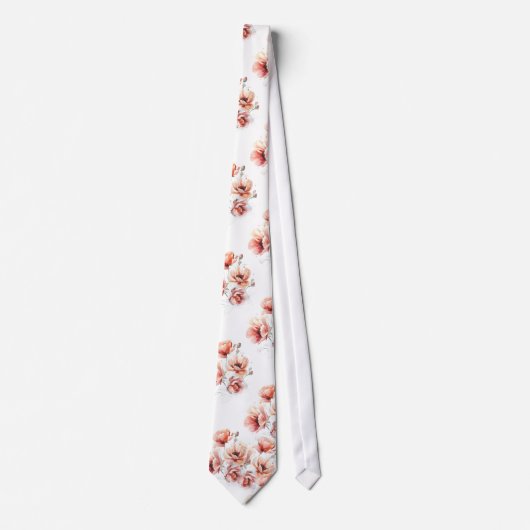 Rosa Blüten weiße Krawatte (Vorderseite)