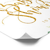 Rosa Blütenbaby Dusche Begrüßungszeichen Poster (Ecke)