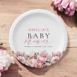 Rosa Blütenbaby in Bloom Girl Baby Dusche Pappteller<br><div class="desc">Genießen Sie Ihre Babydusche mit unseren Pink Floral "Baby in Bloom" Girl Paper Tellern! Diese Teller mit einem hübschen rosa Blumendesign sind ideal, um die Ankunft eines kleinen Mädchens zu feiern. Sie sind aus hochwertigen, langlebigen Materialien gefertigt und sind so konzipiert, dass Sie die Snacks und Leckereien Ihres Party stilvoll...</div>