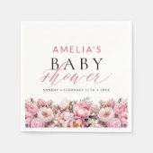 Rosa Blütenbaby in Bloom Girl Baby Dusche Serviette (Vorderseite)