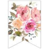 Rosa Blütenbaby in Bloom Girl Baby Dusche Wimpelkette (Erste Fahne)