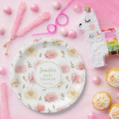 Rosa Blütenbaby in blühender Duschpapierplatte Pappteller (Party)