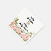 Rosa Blütenbaby in blühender Mädchendusche Serviette (Ecke)