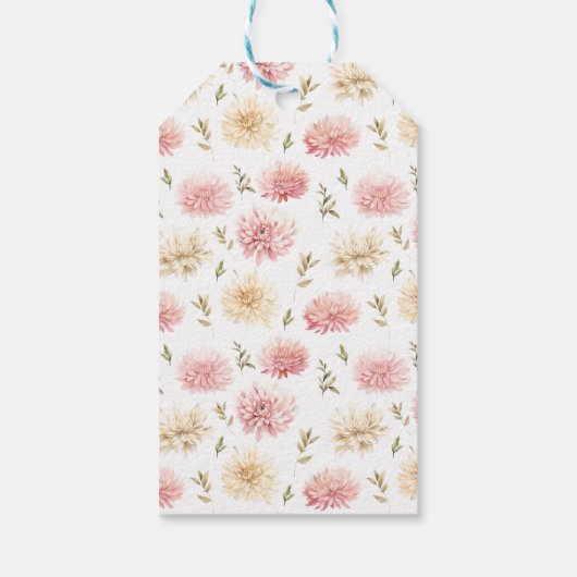 Rosa Blütenbaby in Blütendusche danke Anhänger (Rückseite)