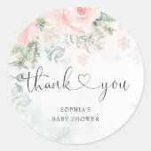 Rosa Blütenbaby seine Kälte draußen Runder Aufkleber (Vorderseite)