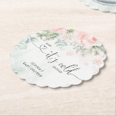 Rosa Blütenbaby seine Kälte draußen Untersetzer (angewinkelt)