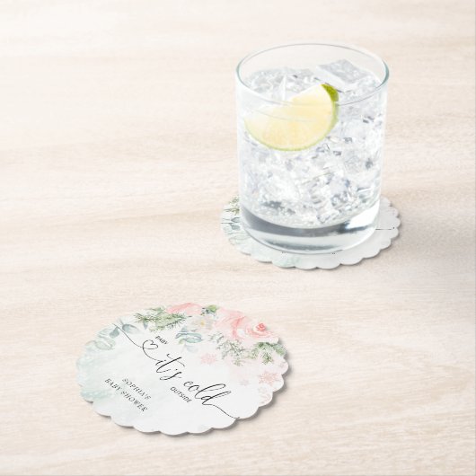 Rosa Blütenbaby seine Kälte draußen Untersetzer (Vor Ort)