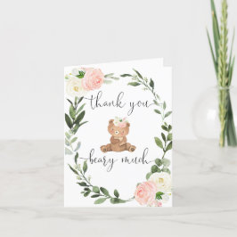 Rosa Blütenbärenblume Eukalyptus niedlich Dankeskarte