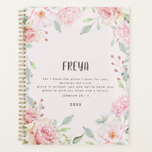 Rosa Blütenblattbibel Personalisiert Planer