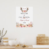 Rosa Blütenblätter Begrüßungszeichen Poster (Küche)