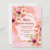 Rosa Blütenblätter, geometrisch Einladung (Vorderseite)