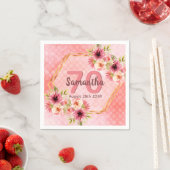 Rosa Blütenblätter Goldgeometrie Serviette (Beispiel)