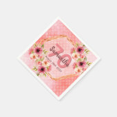 Rosa Blütenblätter Goldgeometrie Serviette (Ecke)