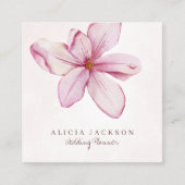 Rosa Blütenblätter Hochzeitsplaner Quadratische Visitenkarte (Vorderseite)