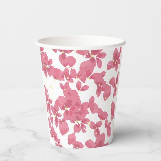 Rosa Blütenblätter Pappbecher (Rückseite)