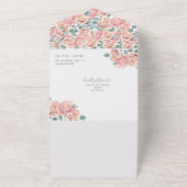 Rosa Blütenblätter & Prosecco Sommergebäck Brautpa All In One Einladung (Außenbereich)