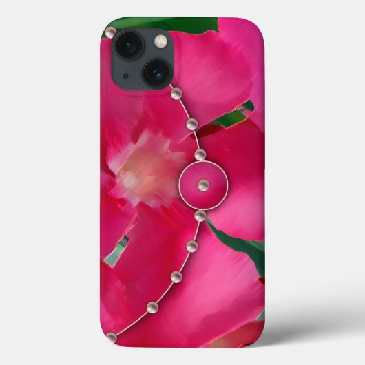 Rosa Blütenblätter und Perlen Case-Mate iPhone Hülle (Rückseite)