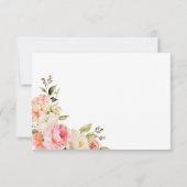 Rosa Blütenblätter und Prosecco-Brautparty Dankeskarte (Rückseite)