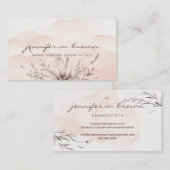 Rosa Blütenblättrige botanische Öle Blätter Visitenkarte (Vorne/Hinten)