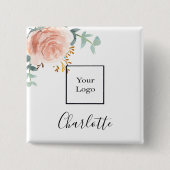 Rosa Blütenblättrige Eukalyptus-Bezeichnung Button (Vorderseite)