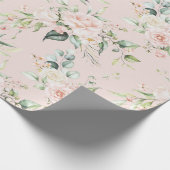 Rosa Blütenblättrige Eukalyptus Geschenkpapier (Ecke)
