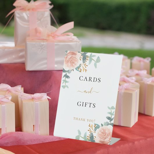 Rosa Blütenblättrige Eukalyptus-Karten - Geschenk Sockelschild