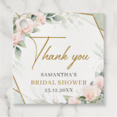 Rosa Blütenblättrige Rosa Eukalyptus Geschenkanhänger (Vorderseite)