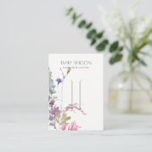 Rosa Blütenblau Glockenblume Sitzhaar Clip Display Visitenkarte (Stehend Vorderseite)